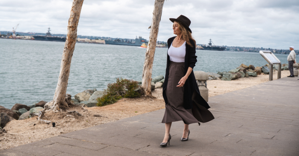 Lisa Thomas, epigenetics expert and founder of Epigenetics for Global Impact, walking outdoors